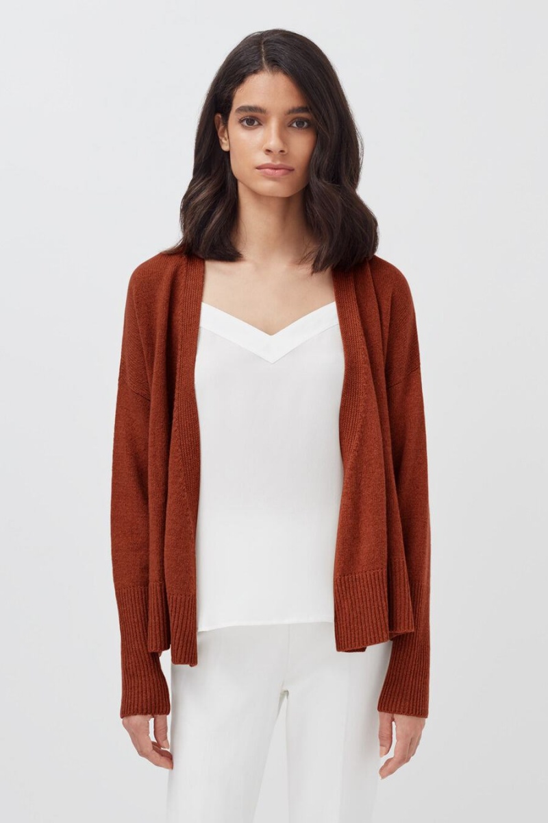 Chandails Cuyana Cashmere Soft Wrap Orange Foncé Femme | VYF-6659667