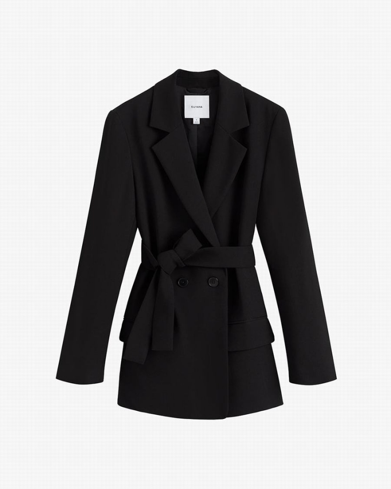 Blazer Cuyana Relaxed Noir Femme | TWQ-9715392