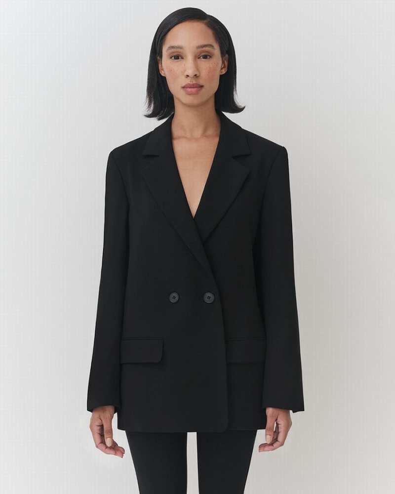 Blazer Cuyana Relaxed Noir Femme | TWQ-9715392