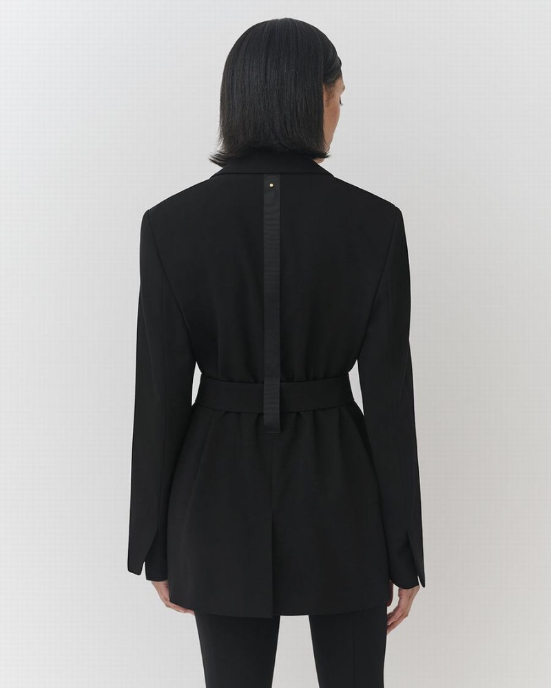 Blazer Cuyana Relaxed Noir Femme | TWQ-9715392