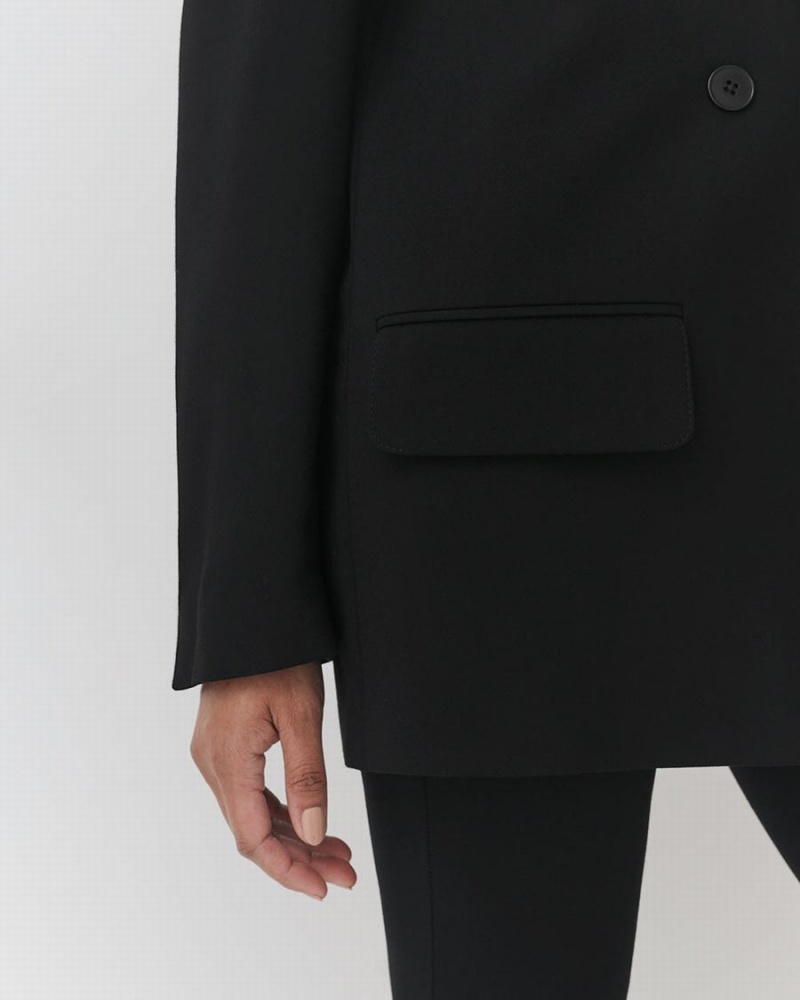 Blazer Cuyana Relaxed Noir Femme | TWQ-9715392