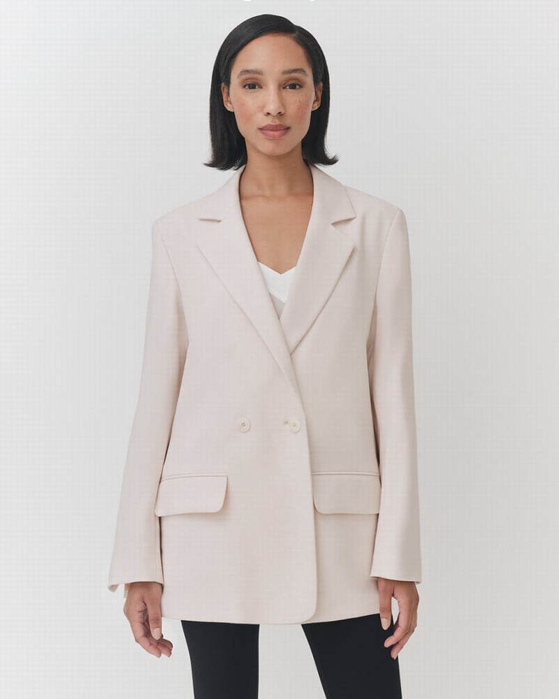 Blazer Cuyana Relaxed Blanche Blanche Femme | EXF-0891044