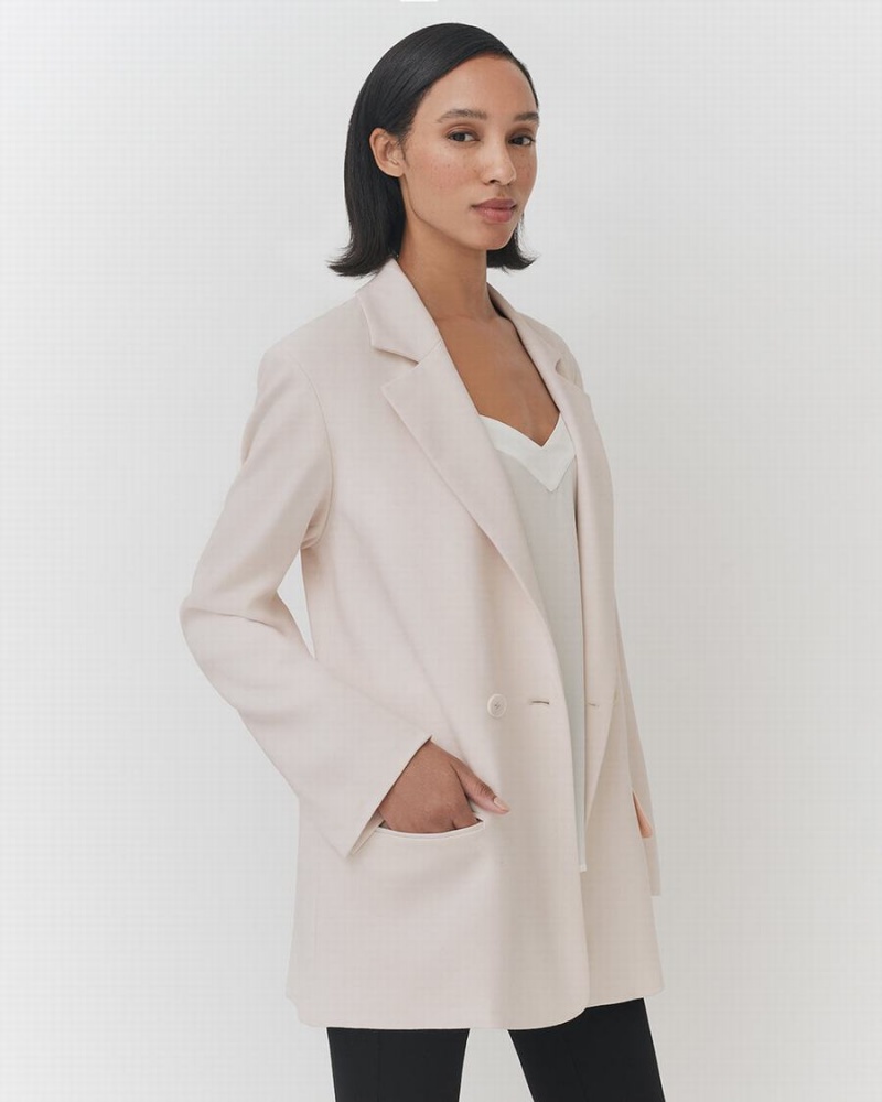 Blazer Cuyana Relaxed Blanche Blanche Femme | EXF-0891044