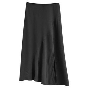 Jupes Cuyana Silk Asymmetrical Noir Femme | OVW-2016396