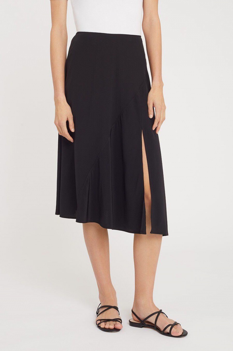 Jupes Cuyana Silk Asymmetrical Noir Femme | OVW-2016396