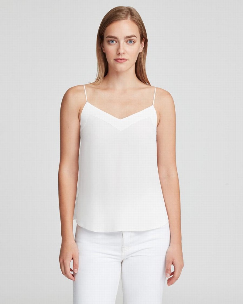 Debardeur Cuyana Silk Cami Blanche Femme | HHU-5778460