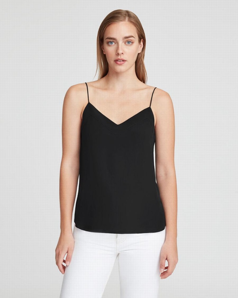 Debardeur Cuyana Silk Cami Noir Femme | FSF-8188454