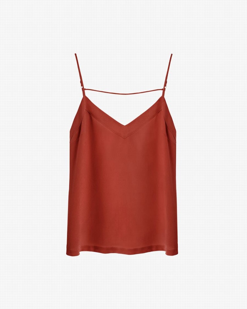 Debardeur Cuyana Silk Cami Rouge Femme | YAU-9930691