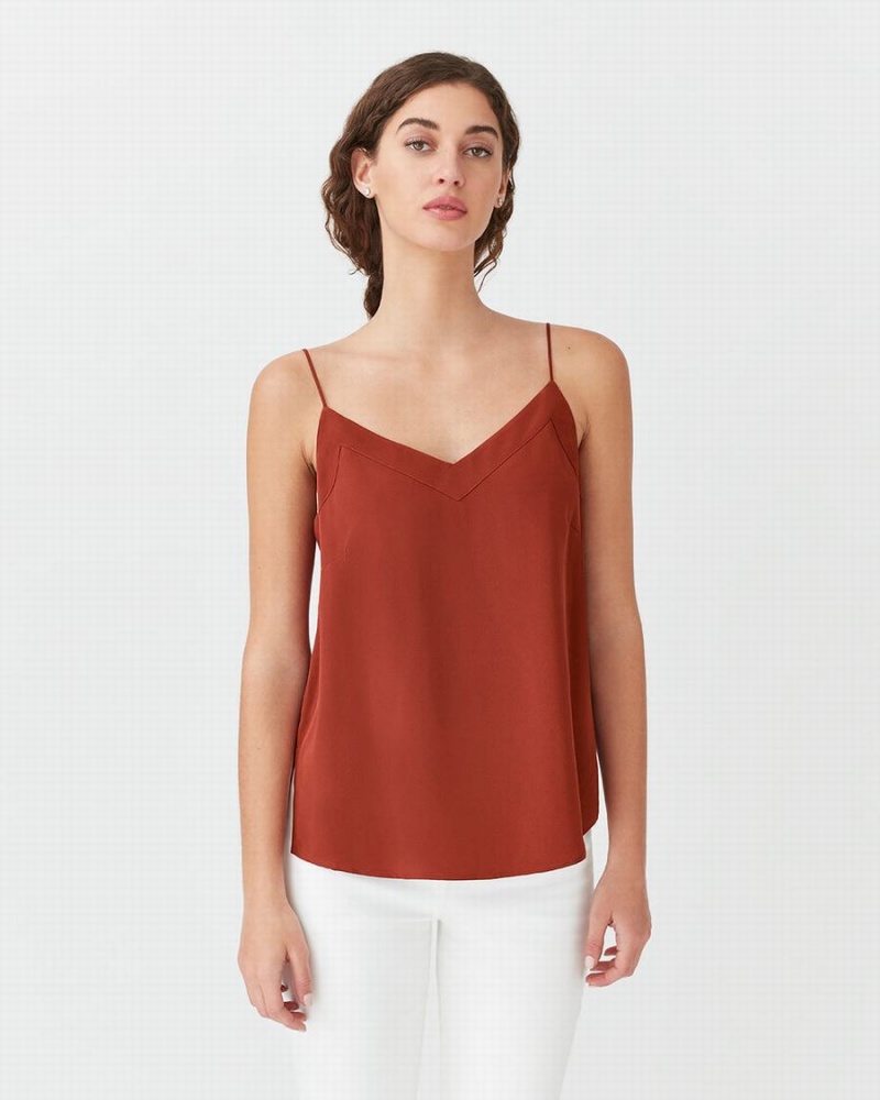 Debardeur Cuyana Silk Cami Rouge Femme | YAU-9930691