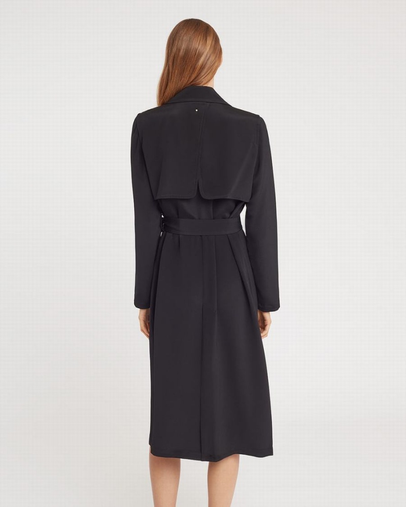 Coupe-vent Cuyana Silk Classiche Trench Noir Femme | JON-9828262