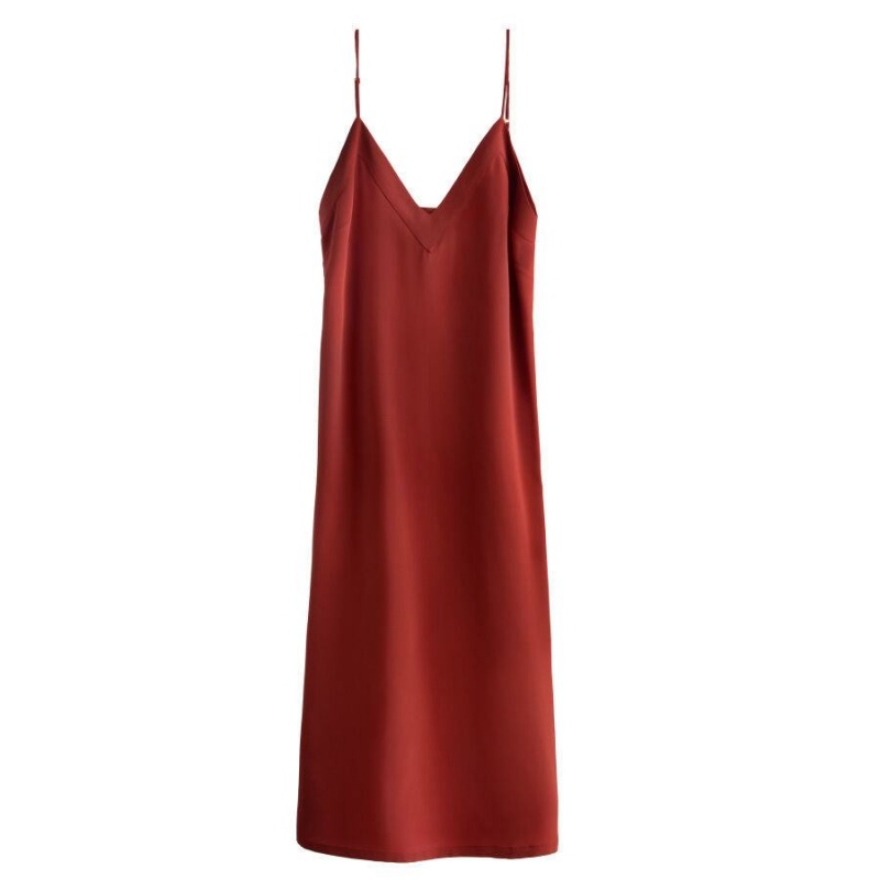 Peignoir Cuyana Silk Slip Rouge Foncé Femme | QXP-7671155