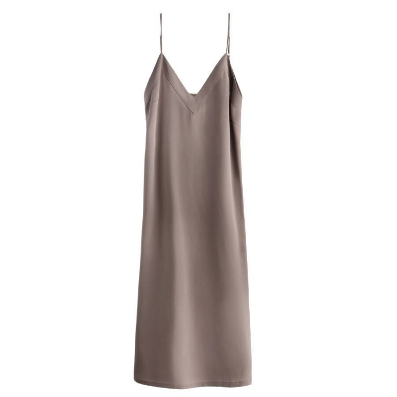 Peignoir Cuyana Silk Slip Marron Clair Femme | SKD-6430340