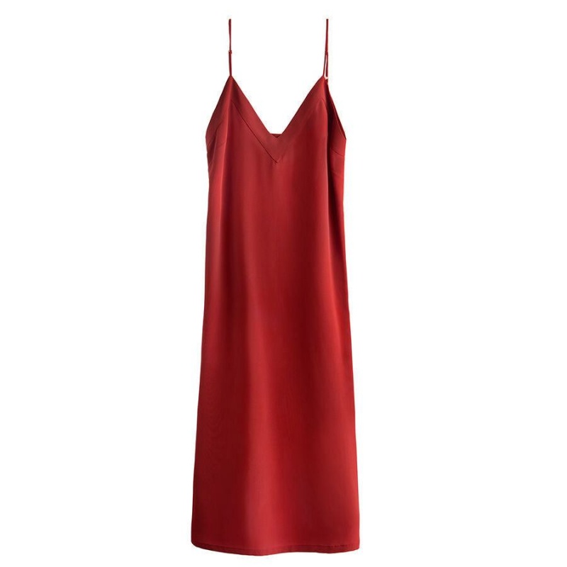 Peignoir Cuyana Silk Slip Rouge Femme | UQM-7403234