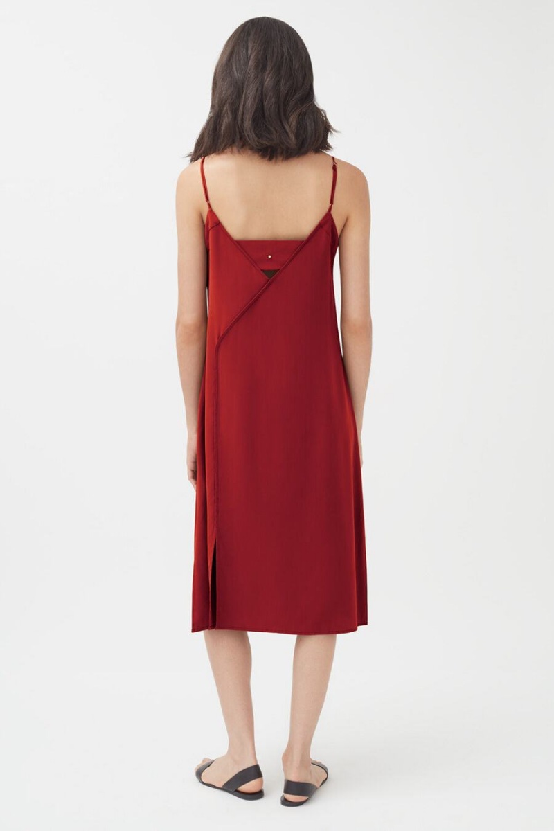 Peignoir Cuyana Silk Slip Rouge Femme | UQM-7403234