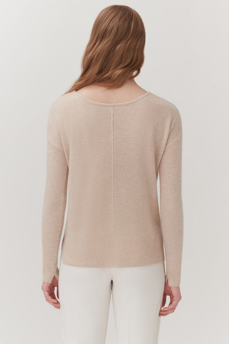 Cardigan Cuyana Single-Origin Cashmere Beige Femme | FKP-5630806