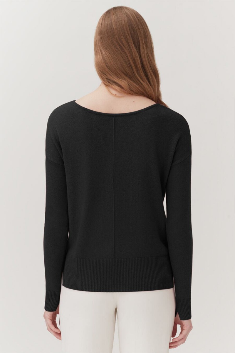 Cardigan Cuyana Single-Origin Cashmere Noir Femme | YSV-6398232