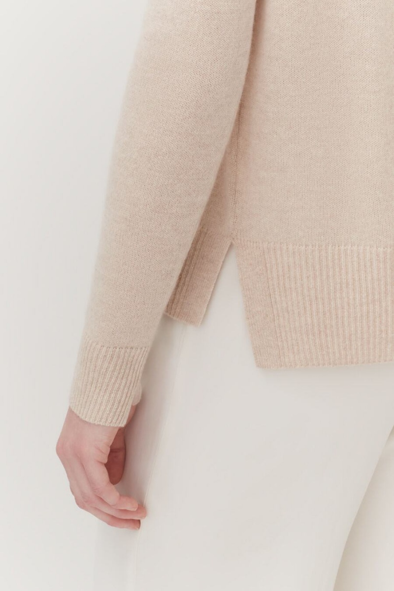 Cardigan Cuyana Single-Origin Cashmere Beige Femme | FKP-5630806