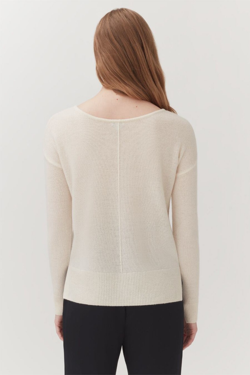 Cardigan Cuyana Single-Origin Cashmere Blanche Femme | VIW-8213195