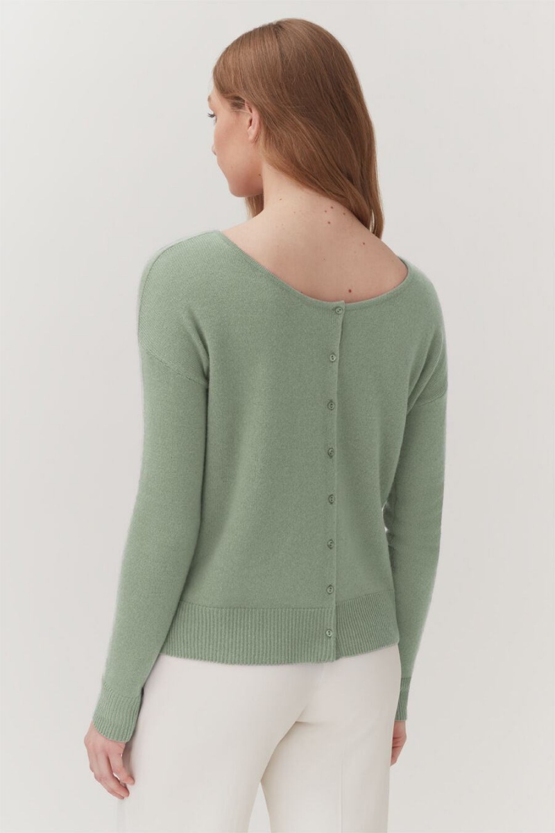 Cardigan Cuyana Single-Origin Cashmere Vert Femme | XUL-9727266