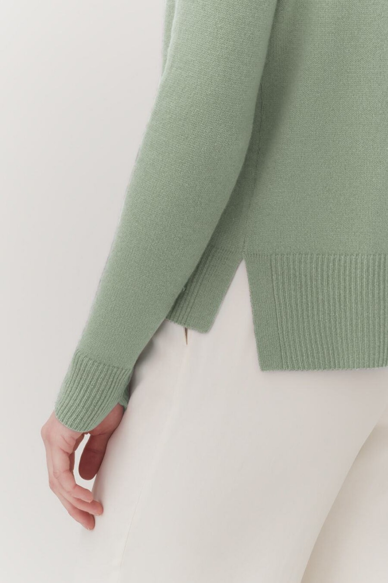 Cardigan Cuyana Single-Origin Cashmere Vert Femme | XUL-9727266