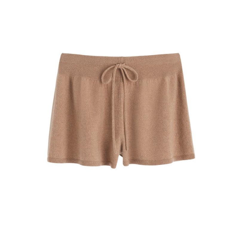 Short Cuyana Single-Origin Cashmere Marron Femme | CWC-8653056