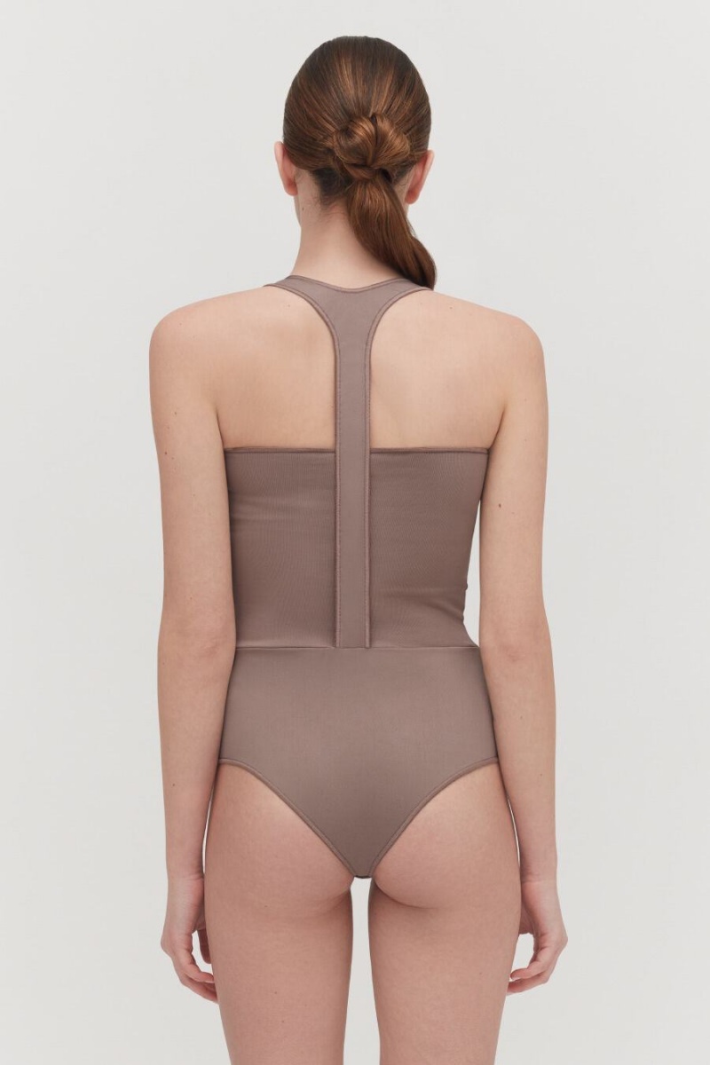 Maillots De Bain Cuyana Stretch Marron Clair Femme | BWI-0618442