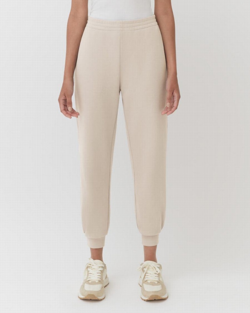 Pantalon Jogging Cuyana Terry Sculpted Blanche Blanche Femme | RDJ-0492181