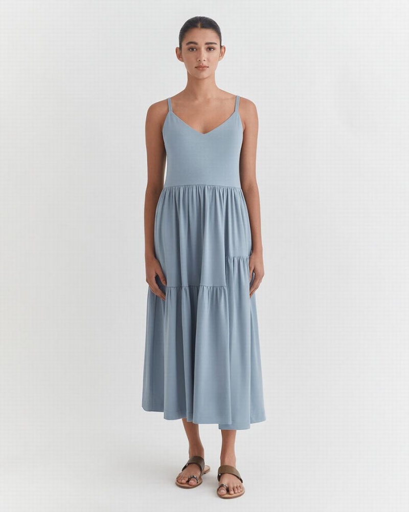 Peignoir Cuyana Tiered Bleu Femme | DYB-5465645