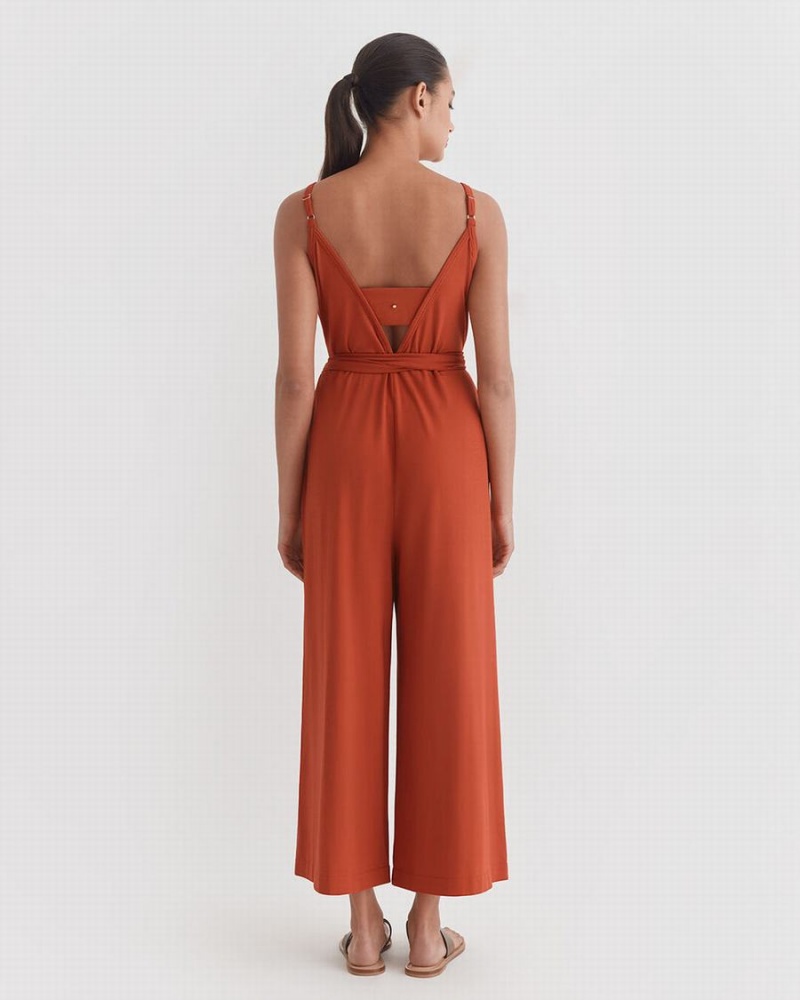 Combinaison Cuyana V-Back Orange Femme | YUM-5949710