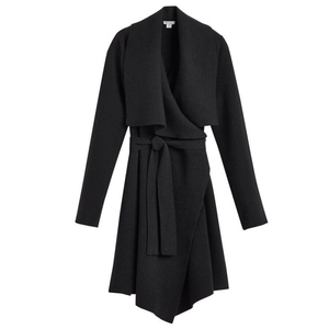 Manteaux Cuyana Laine Cashmere Corta Wrap Noir Femme | ROK-6595033