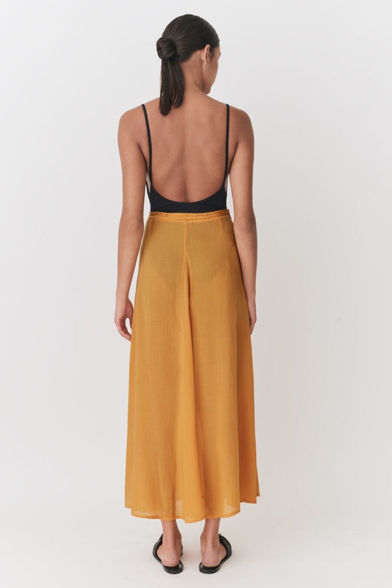 Jupes Cuyana Wrap Maxi Cover Up Jaune Femme | MDI-9403846