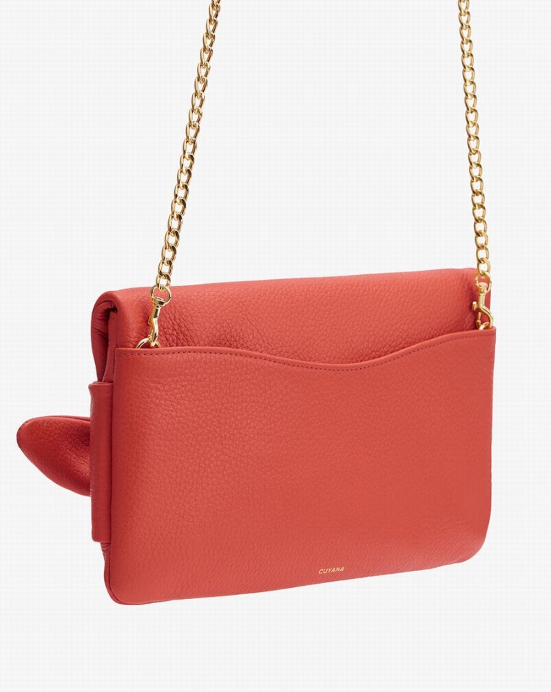 Pochettes Cuyana Bow Corail Foncé Femme | KNU-5458006