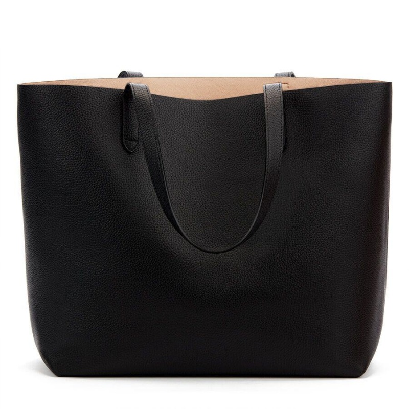 Sacs Fourre Tout Cuyana Classiche Structured Cuir Noir Rose Femme | QJI-5927119